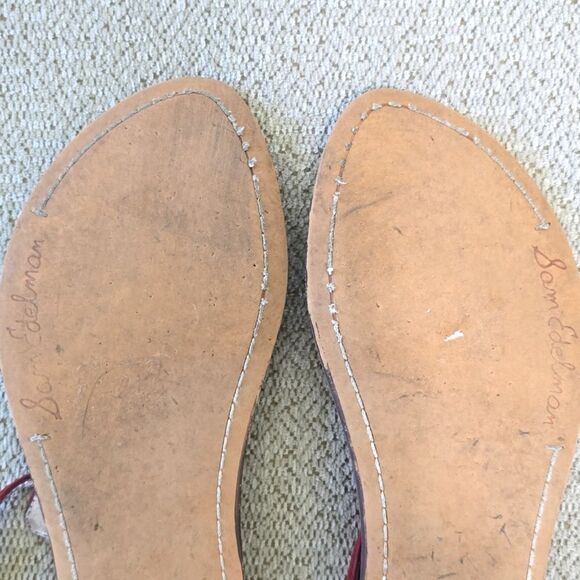 Sam Edleman Burgundy Suede Gigi Thong Sandals - Size 8.5 - Picture 14 of 15